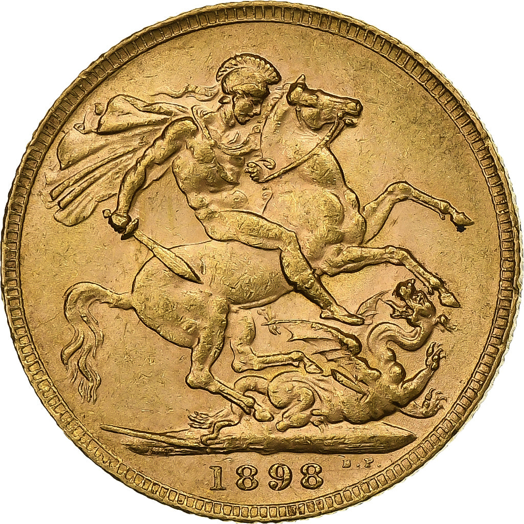 Great Britain, Victoria, Sovereign, 1898, Gold, AU(50-53), KM:785