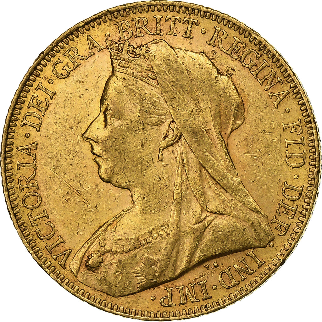 Great Britain, Victoria, Sovereign, 1899, Gold, AU(50-53), KM:785