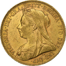 Great Britain, Victoria, Sovereign, 1899, Gold, AU(50-53), KM:785