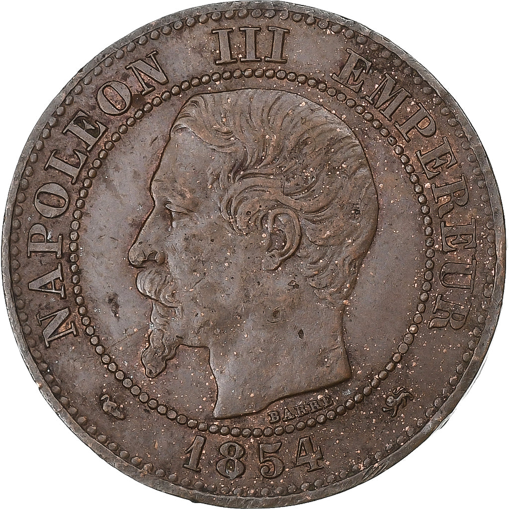 France, Napoleon III, 2 Centimes, 1854, Lyon, Bronze, EF(40-45), Gadoury:103