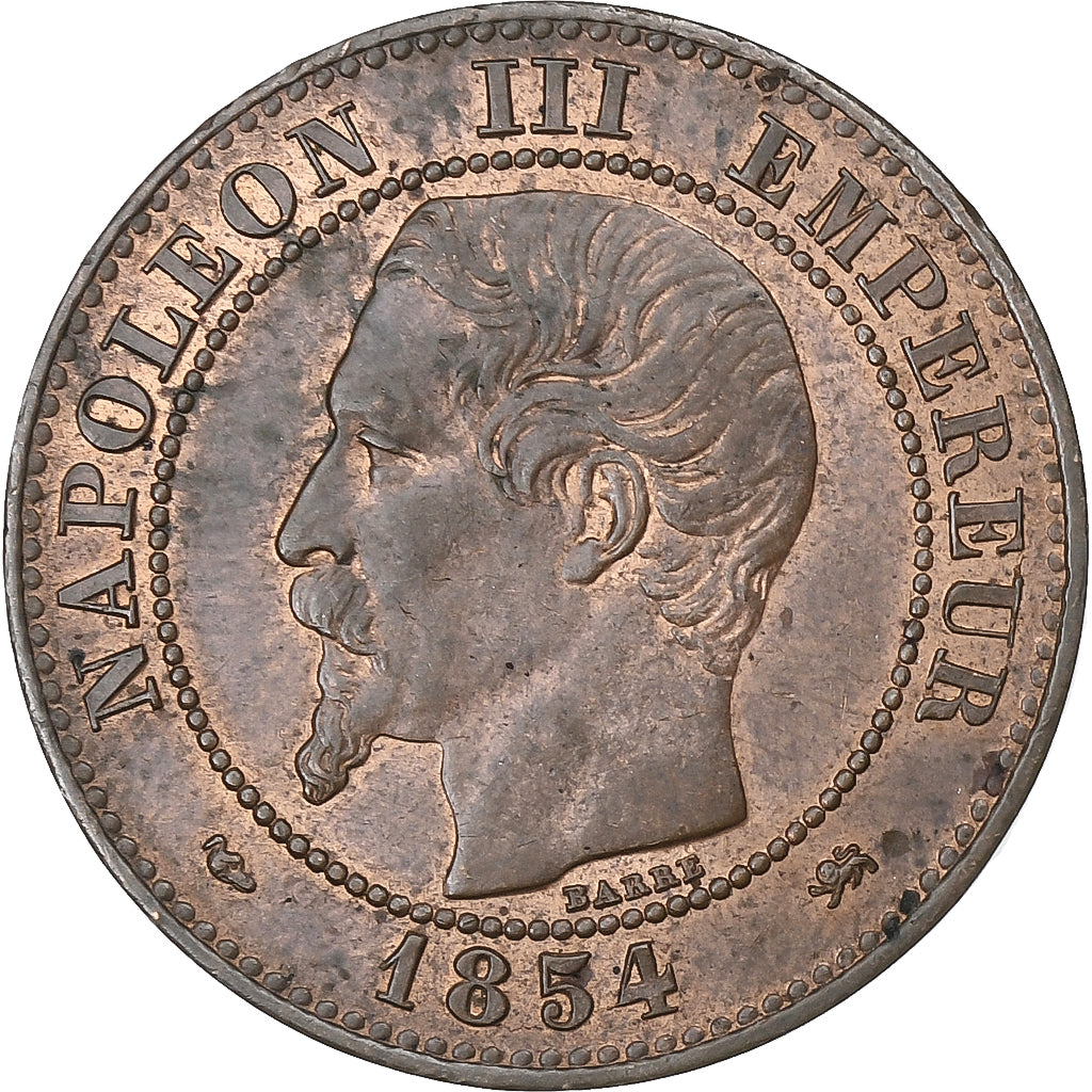 France, Napoleon III, 2 Centimes, 1854, Lyon, Bronze, EF(40-45), Gadoury:103