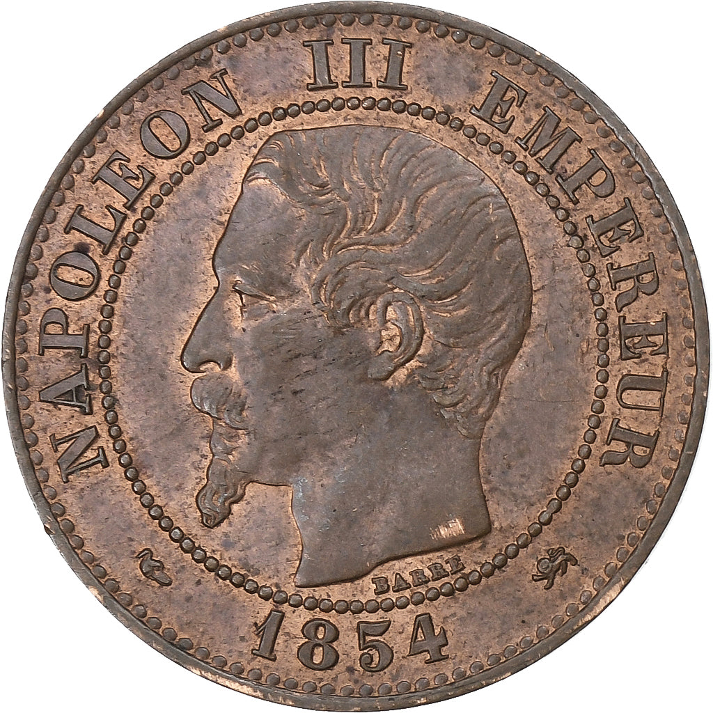 France, Napoleon III, 2 Centimes, 1854, Lyon, Bronze, EF(40-45), Gadoury:103