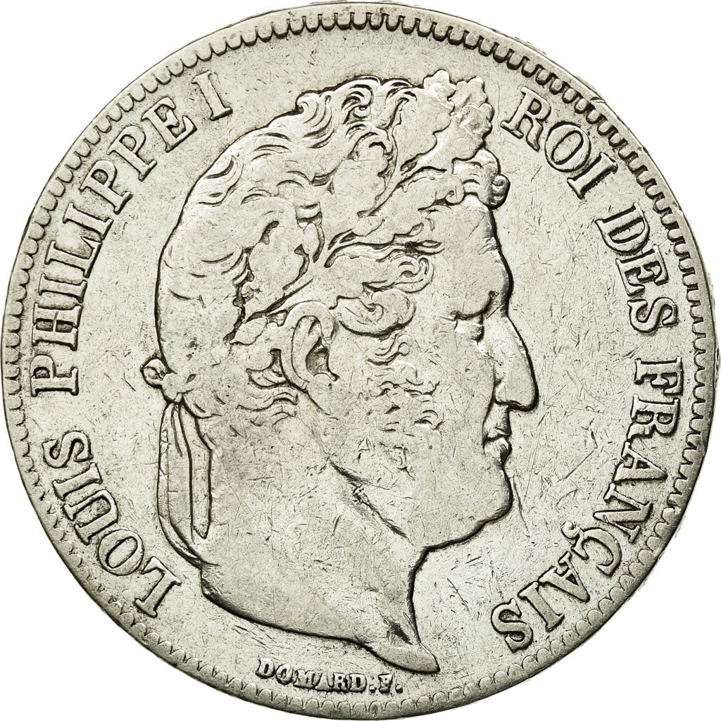 Moneta, Francia, Louis-Philippe, 5 Francs, 1835, Rouen, MB+, Argento, KM:749.2