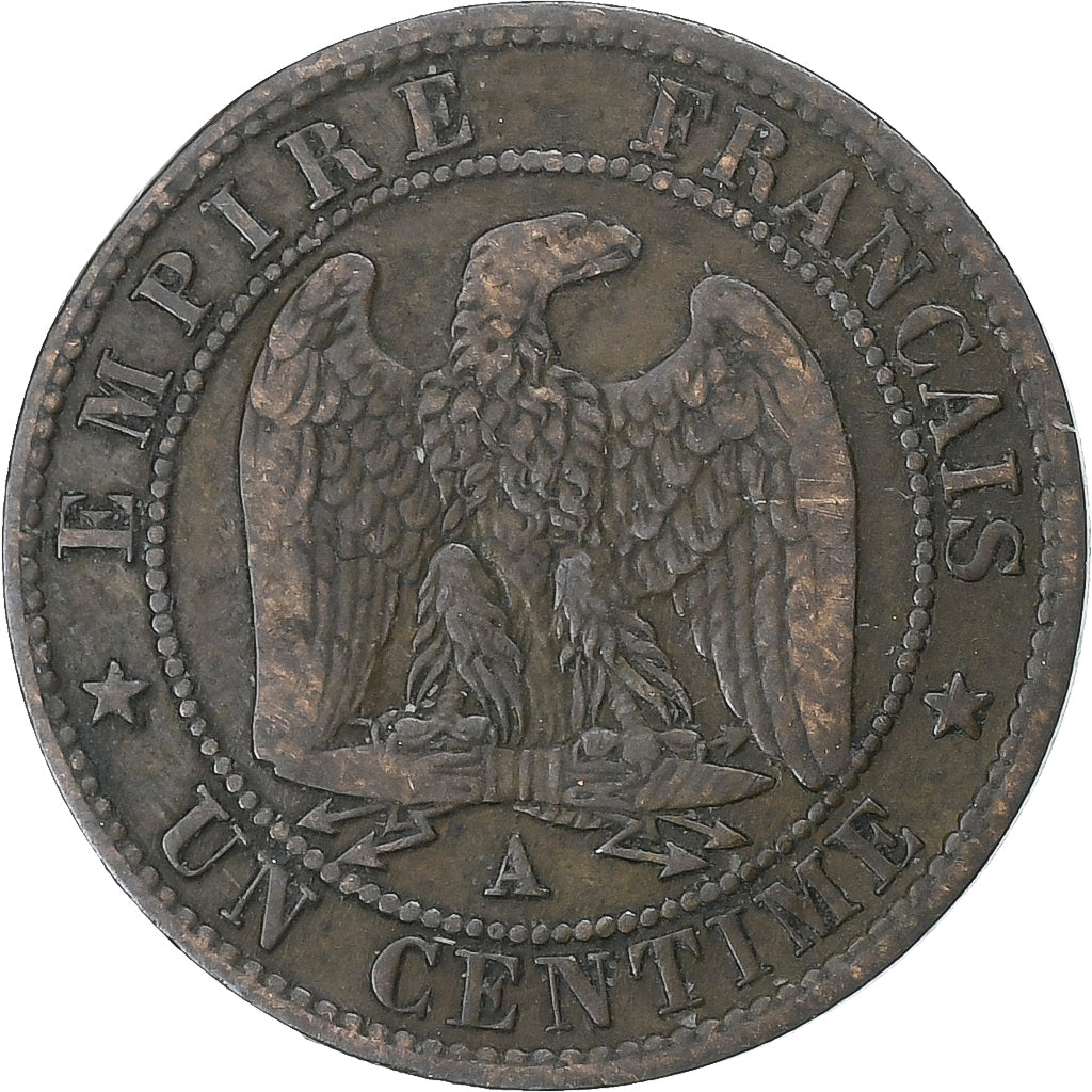 Francia, Napoleon III, Centime, 1862, Paris, Bronzo, MB+, KM:795.1