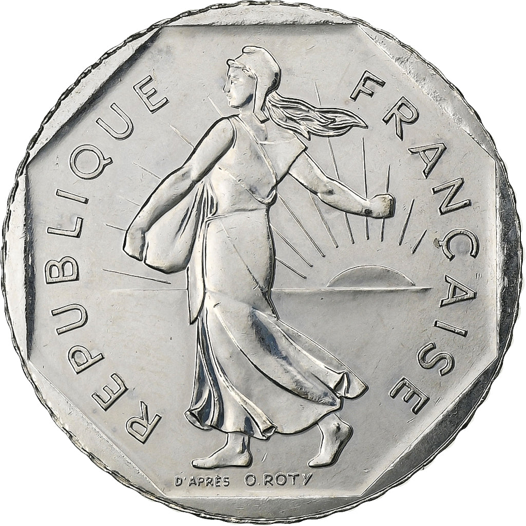 France, 2 Francs, Semeuse, 2001, Nickel, MS(65-70), Gadoury:547, KM:942.2