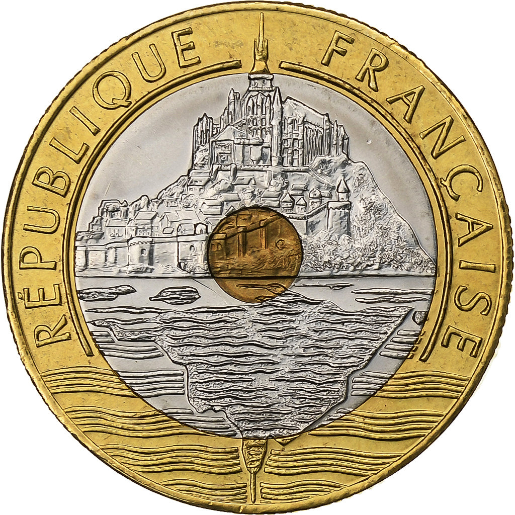 Frankrijk, 20 Francs, Mont Saint Michel, 2001, Tri-Metallic, FDC, Gadoury:871