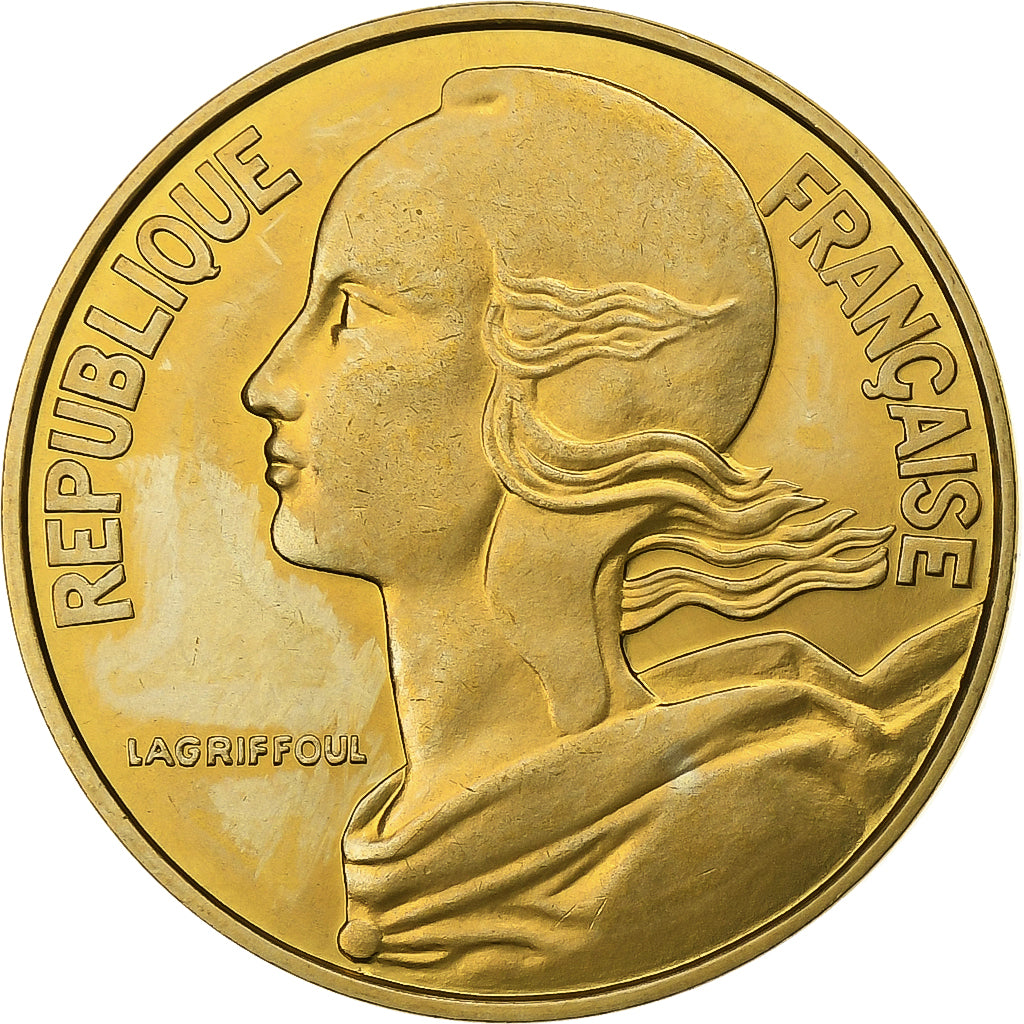 Francia, 20 Centimes, Marianne, 1976, Paris, Alluminio-bronzo, FDC, Gadoury:332