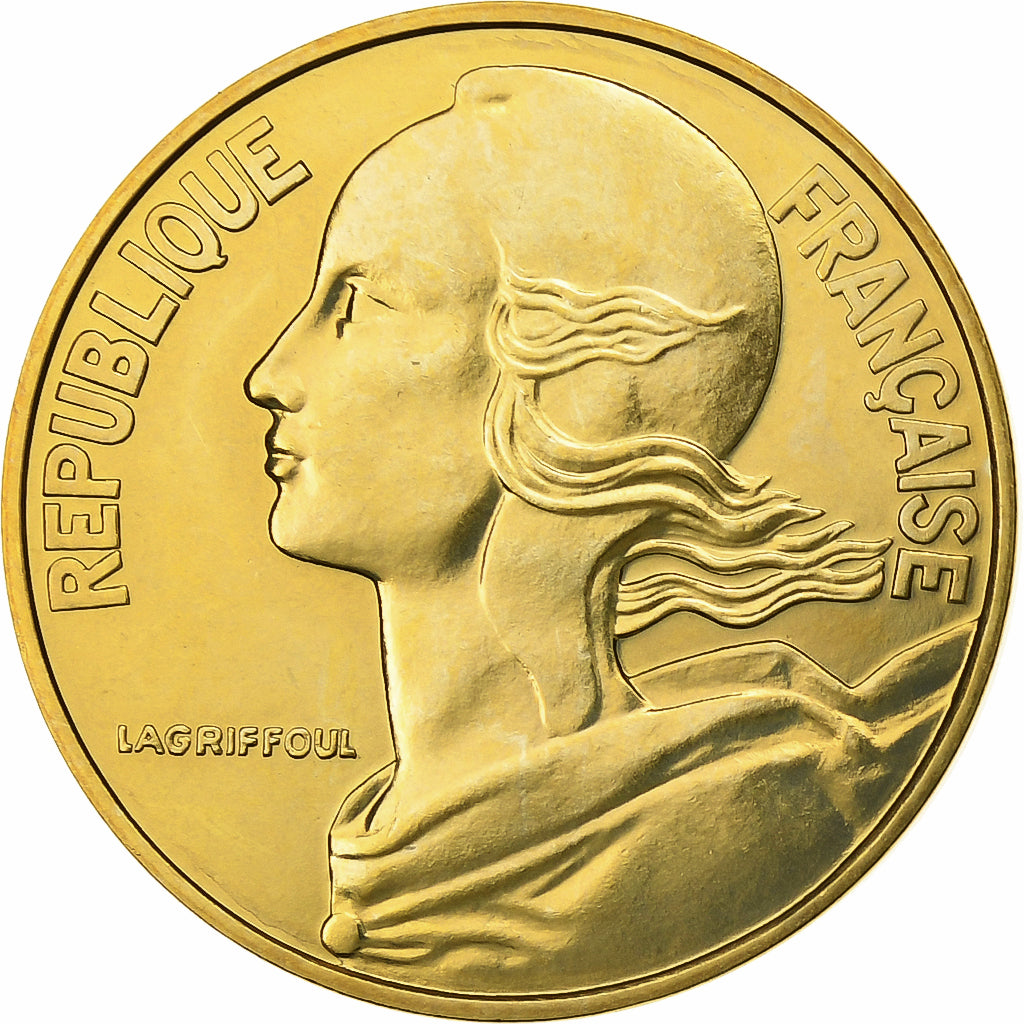 Frankrijk, 20 Centimes, Marianne, 1983, Paris, Aluminum-Bronze, FDC