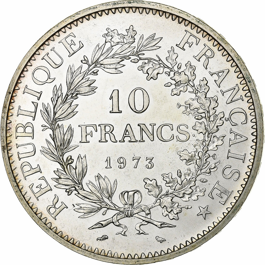 France, 10 Francs, Hercule, 1973, Paris, Silver, MS(65-70), Gadoury:813, KM:932