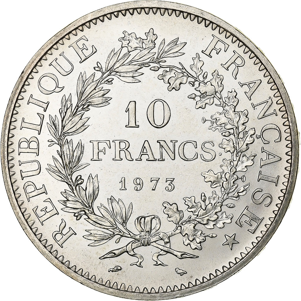 France, 10 Francs, Hercule, 1973, Paris, Silver, MS(65-70), Gadoury:813, KM:932