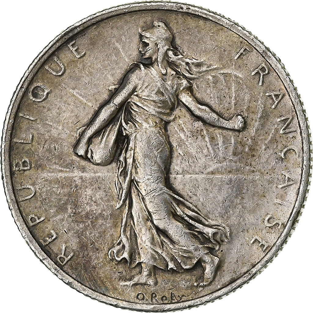 France, 2 Francs, Semeuse, 1918, Paris, Silver, EF(40-45), Gadoury:532, KM:845.1