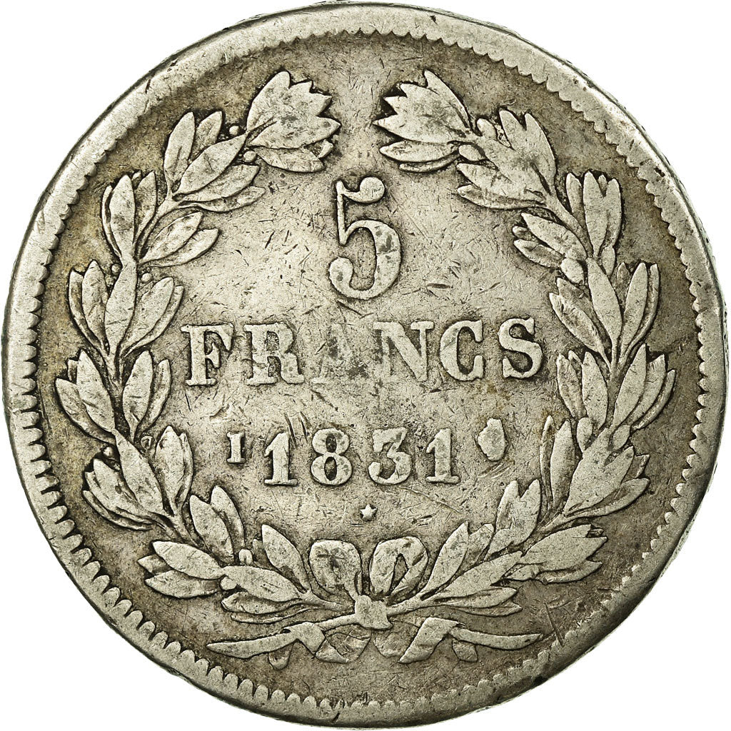 Coin, France, Louis-Philippe, 5 Francs, 1831, Limoges, VF(30-35), Silver