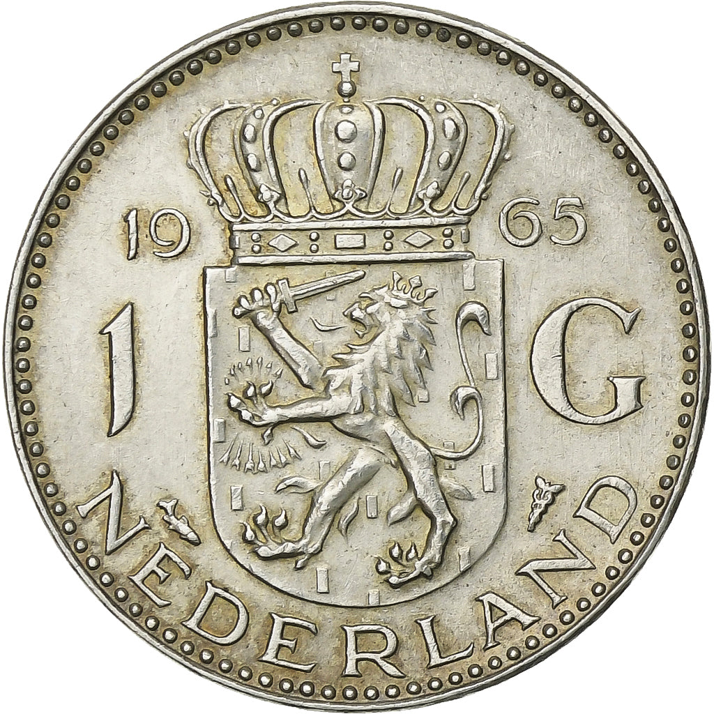 Holandia, Juliana, Gulden, 1965, Srebro, AU(50-53), KM:184