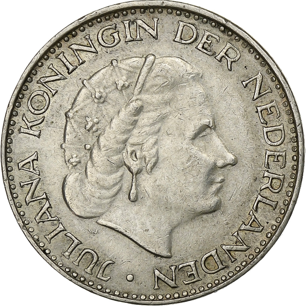 Netherlands, Juliana, Gulden, 1967, Silver, EF(40-45), KM:184