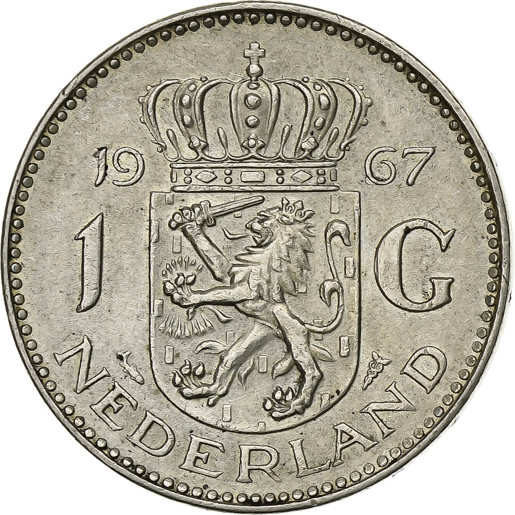Netherlands, Juliana, Gulden, 1967, Silver, EF(40-45), KM:184