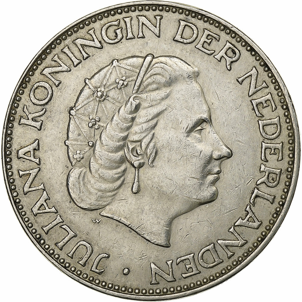 Netherlands, Juliana, 2-1/2 Gulden, 1960, Silver, EF(40-45), KM:185
