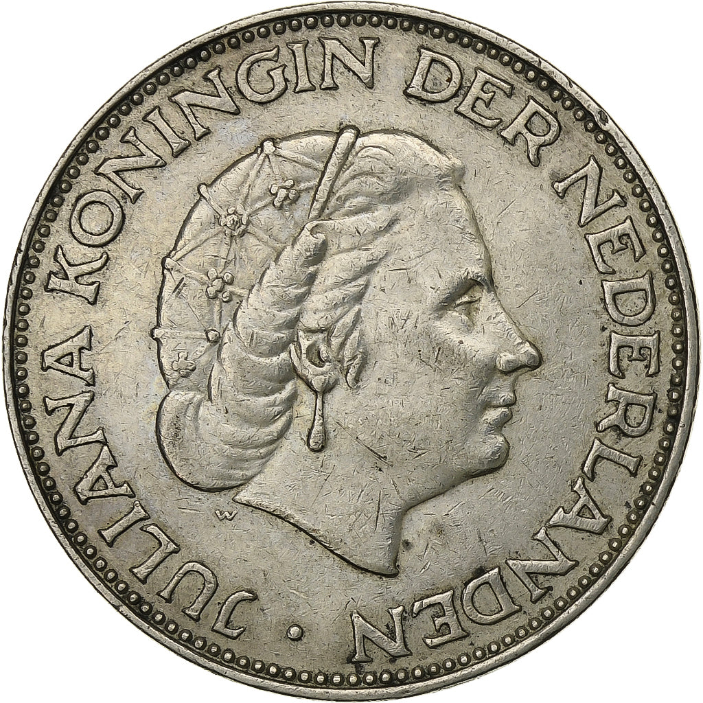 Niederlande, Juliana, 2-1/2 Gulden, 1960, Silber, SS, KM:185