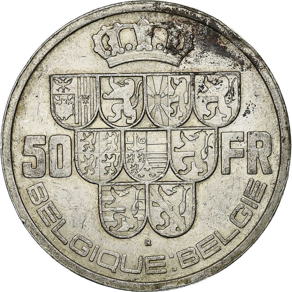 Belgium, Leopold III, 50 Francs, 50 Frank, 1939, Silver, EF(40-45), KM:121