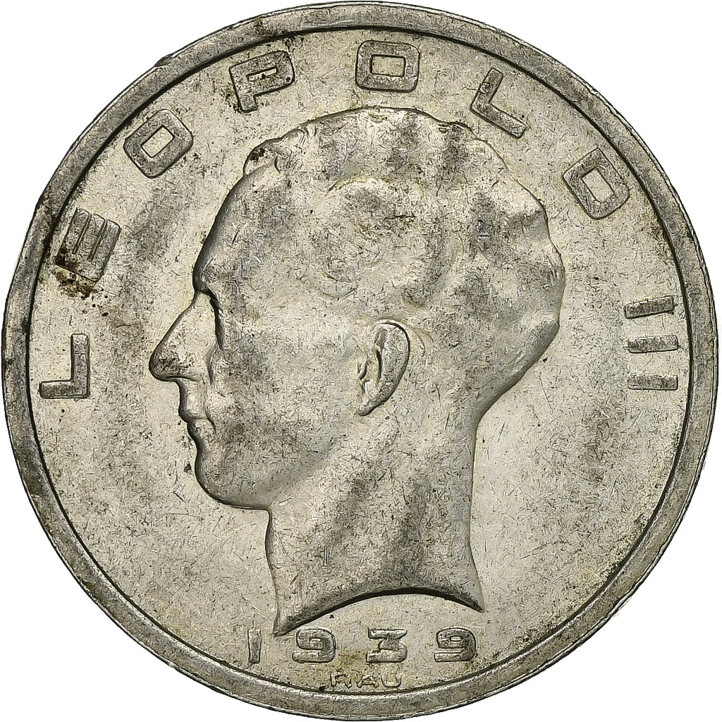 Belgien, Leopold III, 50 Francs, 50 Frank, 1939, Silber, SS+, KM:122.1
