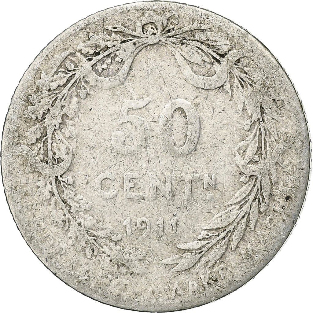 Belgien, Albert I, 50 Centimes, 1911, Silber, S, KM:71
