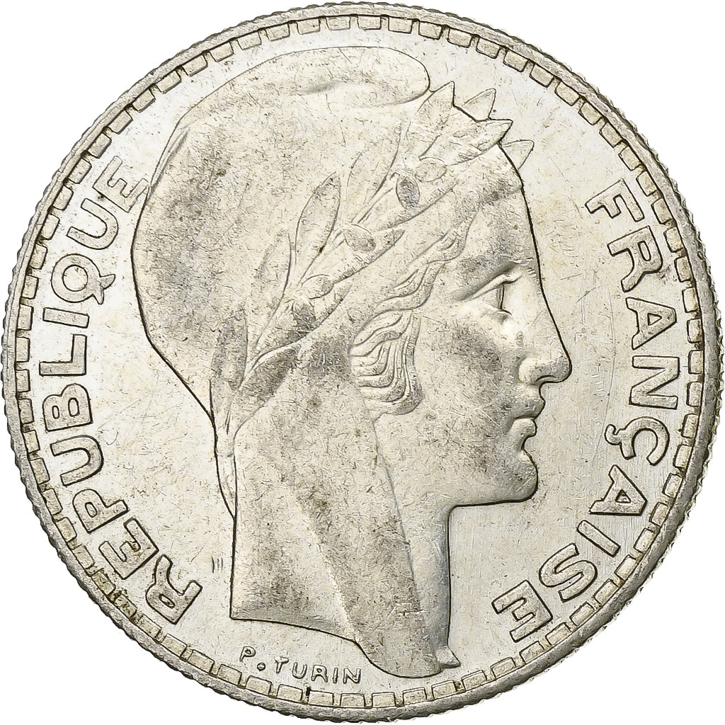 France, 10 Francs, Turin, 1934, Paris, Silver, AU(55-58), Gadoury:801, KM:878