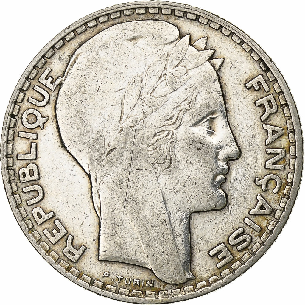 Francja, 10 Francs, Turin, 1930, Paris, Srebro, EF(40-45), Gadoury:801, KM:878