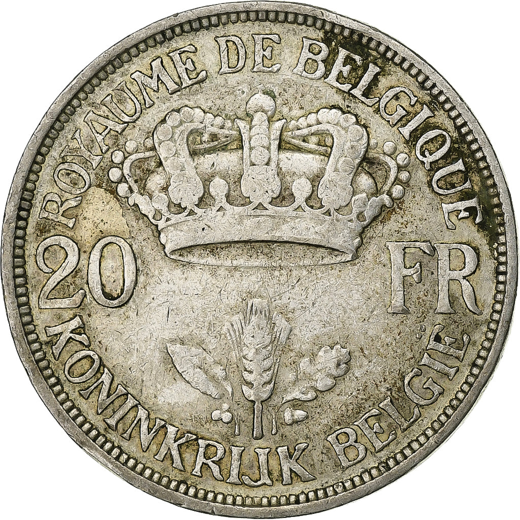 Belgium, Leopold III, 20 Francs, 20 Frank, 1934, Tranche B, Silver, EF(40-45)