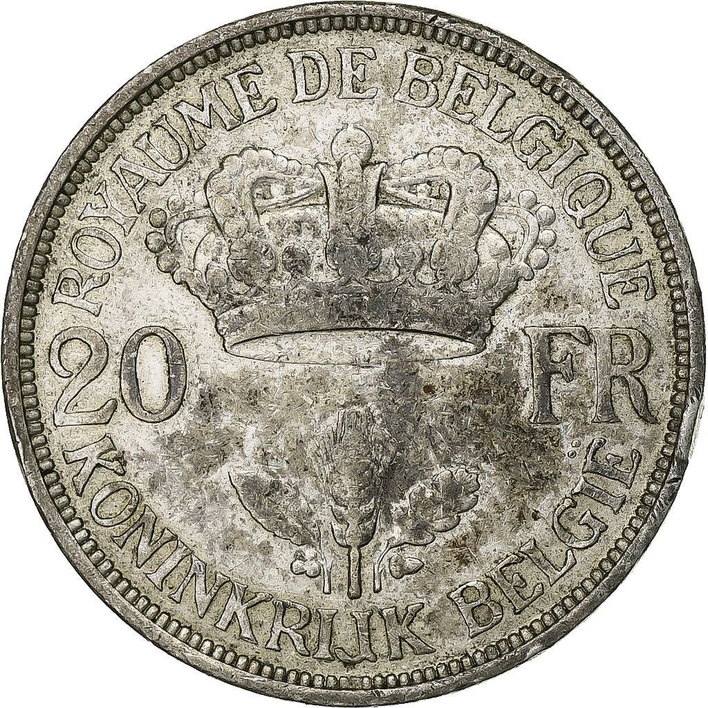 Belgique, Leopold III, 20 Francs, 20 Frank, 1934, Tranche A, Argent, TTB, KM:105
