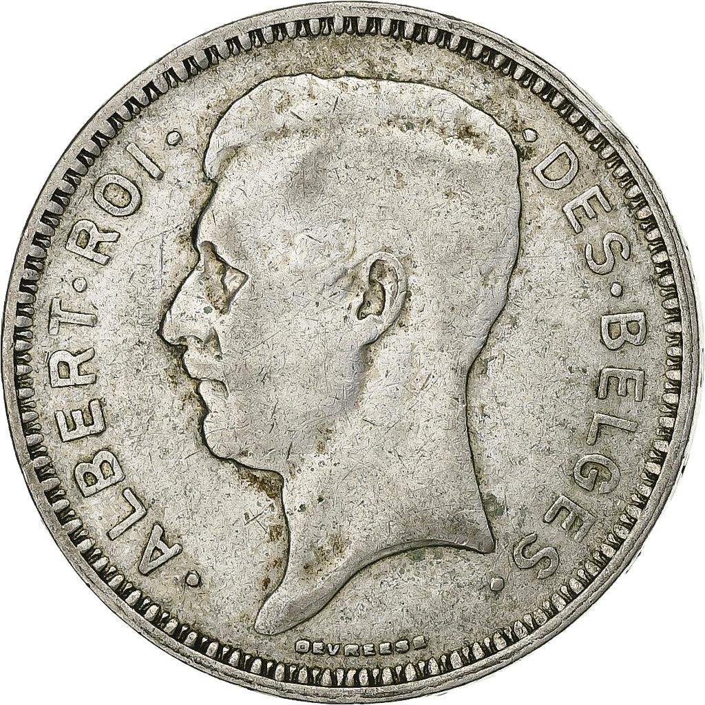 Belgium, Albert I, 20 Francs, 20 Frank, 1934, Silver, EF(40-45), KM:103.1