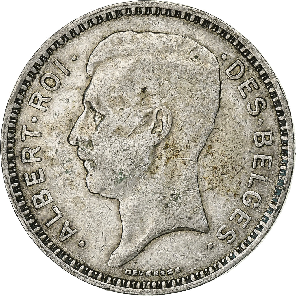 Belgium, Albert I, 20 Francs, 20 Frank, 1934, Silver, EF(40-45), KM:103.1