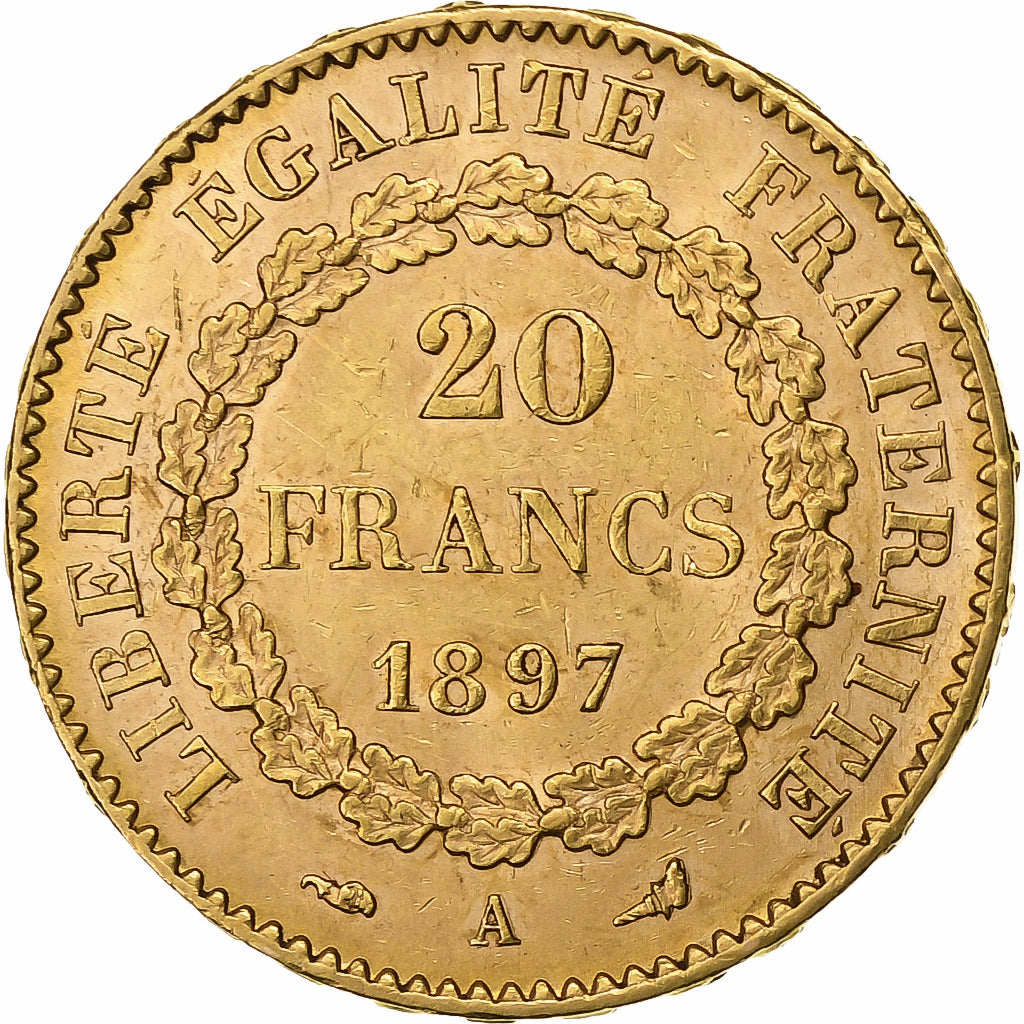 France, 20 Francs, Génie, 1897, Paris, Or, SUP, Gadoury:1063, KM:825