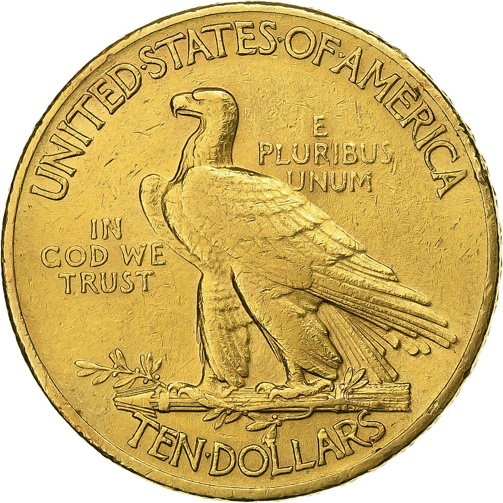 United States, $10, Eagle, Indian Head, 1908, U.S. Mint, Gold, EF(40-45), KM:130