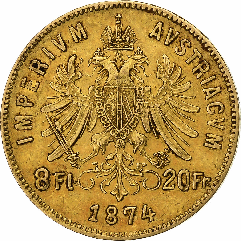 Autriche, Franz Joseph I, 8 Florins-20 Francs, 1874, Or, TTB+, KM:2269