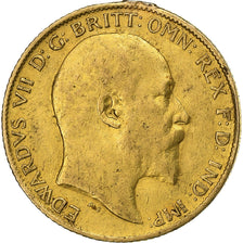 Great Britain, Edward VII, 1/2 Sovereign, 1906, Gold, AU(50-53), KM:804