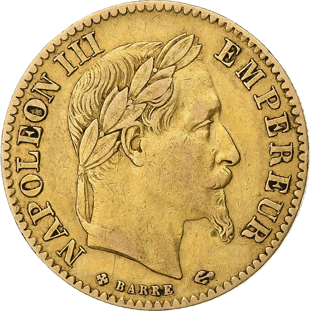 France, Napoleon III, 10 Francs, 1866, Strasbourg, Gold, EF(40-45)