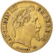 France, Napoleon III, 10 Francs, 1866, Strasbourg, Gold, EF(40-45)