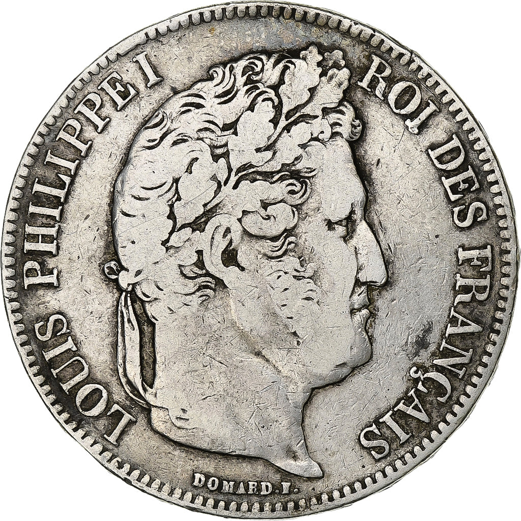 Francia, Louis-Philippe I, 5 Francs, 1832, Nantes, Argento, MB+, Gadoury:678