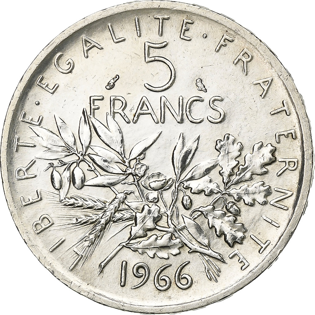 France, 5 Francs, Semeuse, 1966, Argent, SUP, Gadoury:770, KM:926