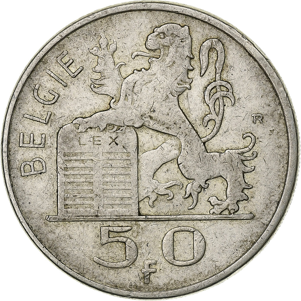 Belgium, Régence Prince Charles, 50 Francs, 50 Frank, 1950, Silver, EF(40-45)