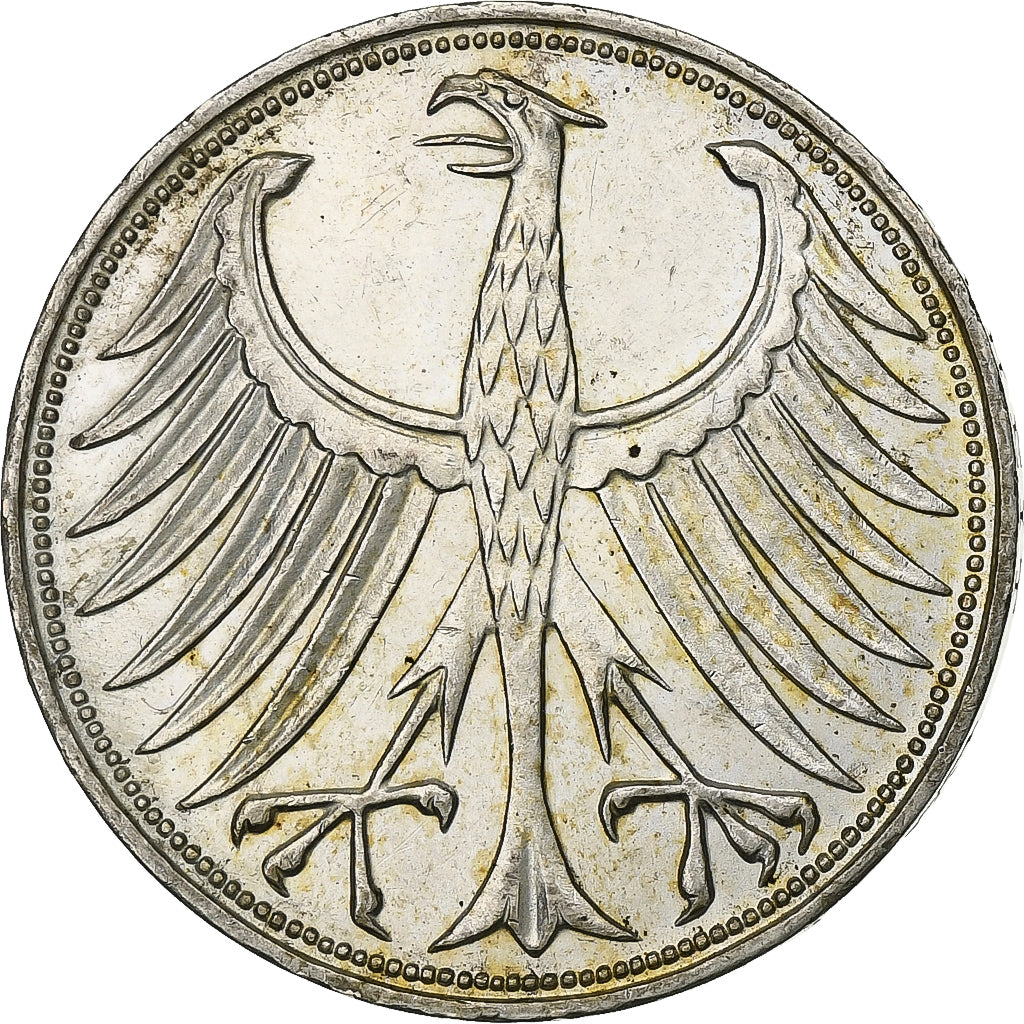 Federale Duitse Republiek, 5 Mark, 1965, Hambourg, Zilver, PR, KM:112.1