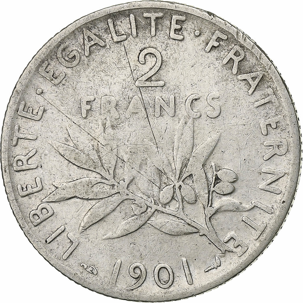 France, 2 Francs, Semeuse, 1901, Paris, Argent, TB+, Gadoury:532, KM:845.1