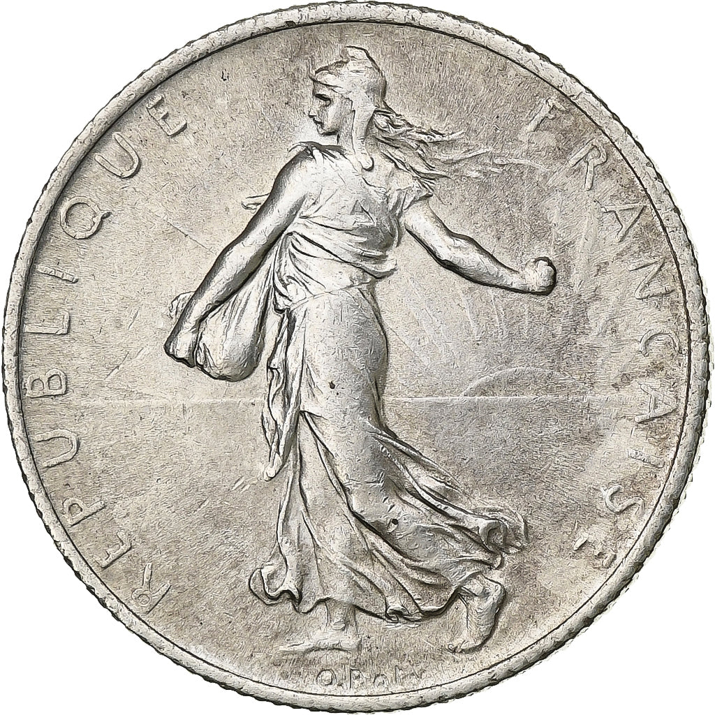 Francja, 2 Francs, Semeuse, 1914, Castelsarrasin, Srebro, AU(50-53)