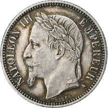 Francja, Napoleon III, Franc, 1868, Paris, Srebro, EF(40-45), Gadoury:463