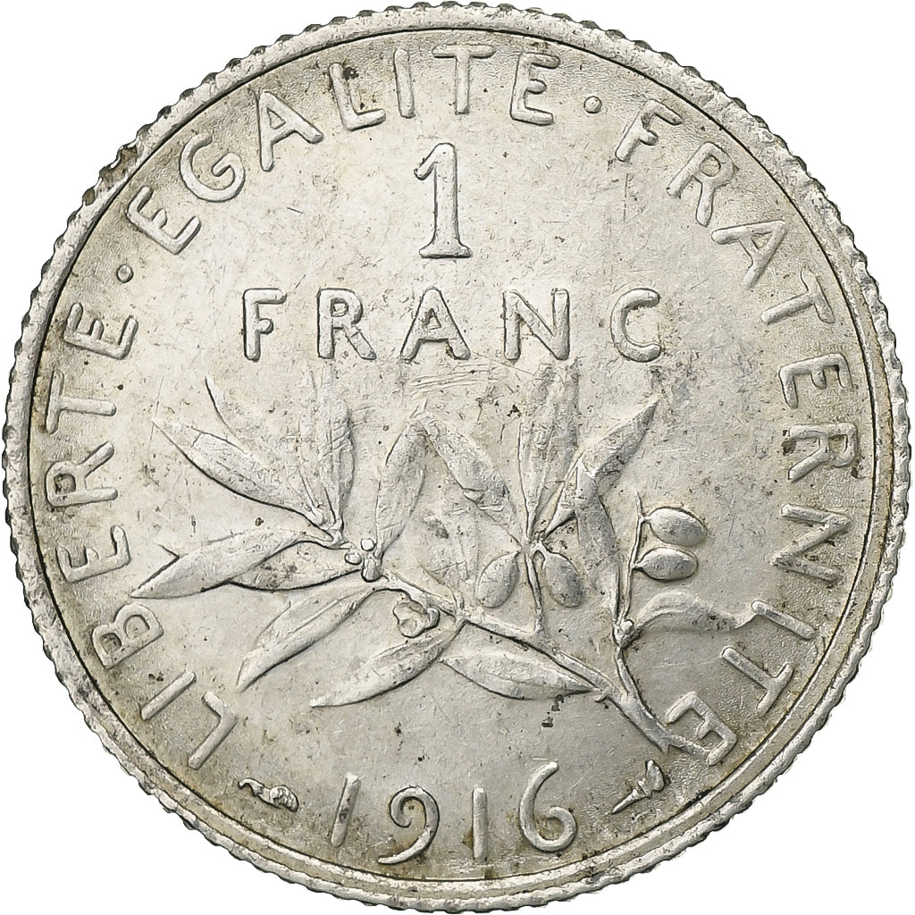 France, Franc, Semeuse, 1916, Paris, Argent, SUP, Gadoury:467, KM:844.1