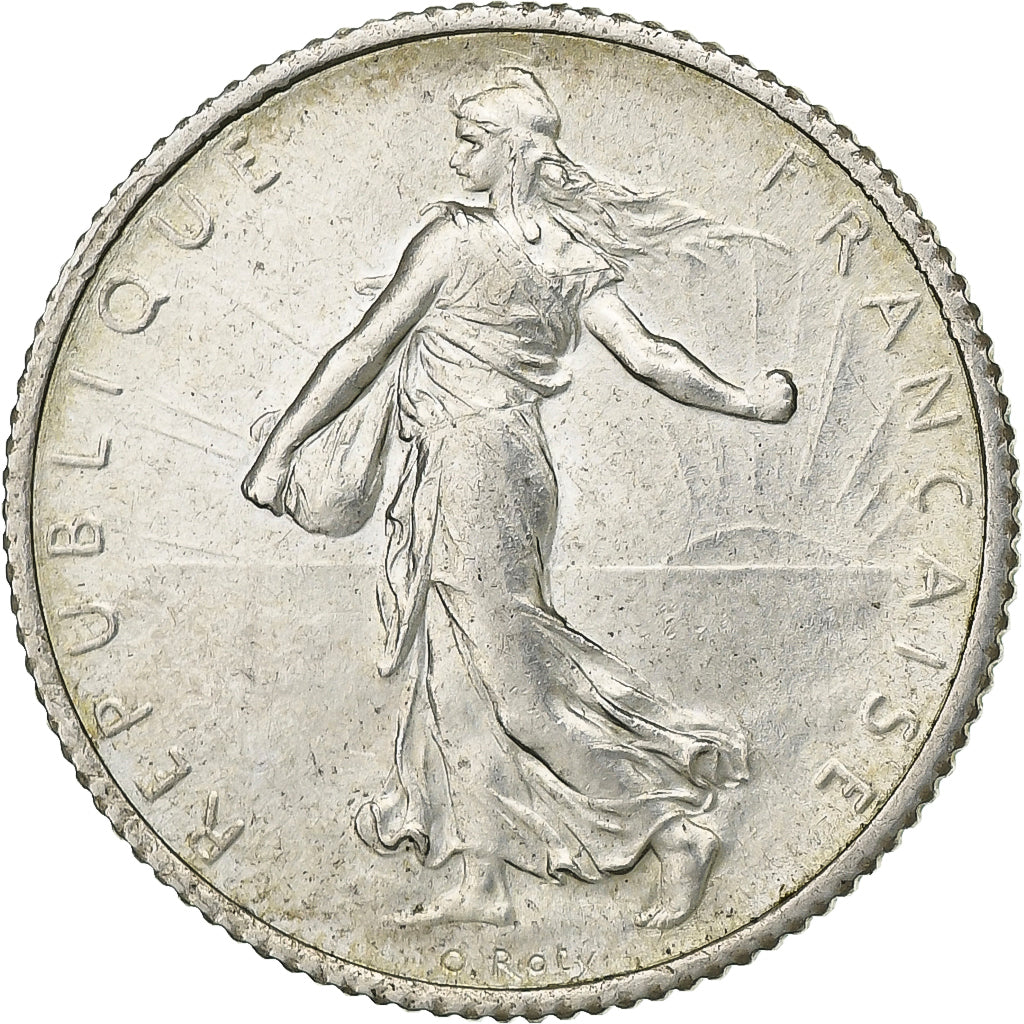 France, Franc, Semeuse, 1915, Paris, Silver, AU(55-58), Gadoury:467, KM:844.1
