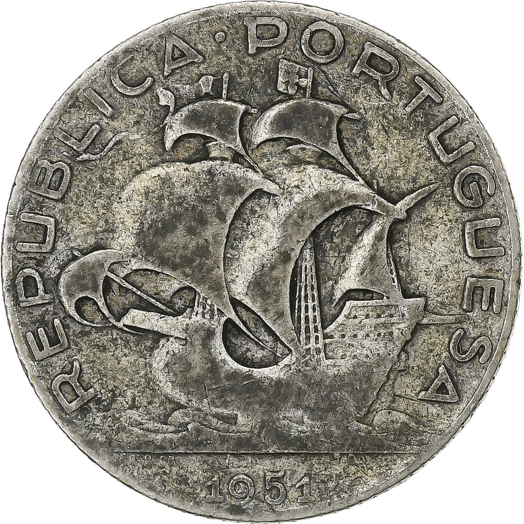 Portugal, 2-1/2 Escudos, 1951, Silber, SS, KM:580