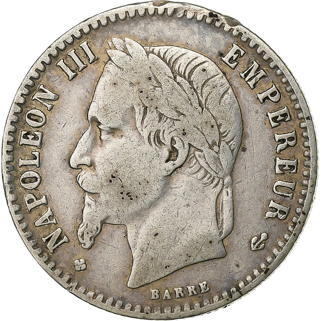 France, Napoleon III, 50 Centimes, 1866, Strasbourg, Silver, VF(20-25)