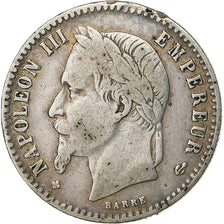 France, Napoleon III, 50 Centimes, 1866, Strasbourg, Silver, VF(20-25)
