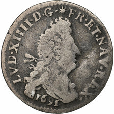 France, Louis XIV, 4 Sols 2 Deniers, 1691, Lyon, Silver, VF(20-25), Gadoury:106