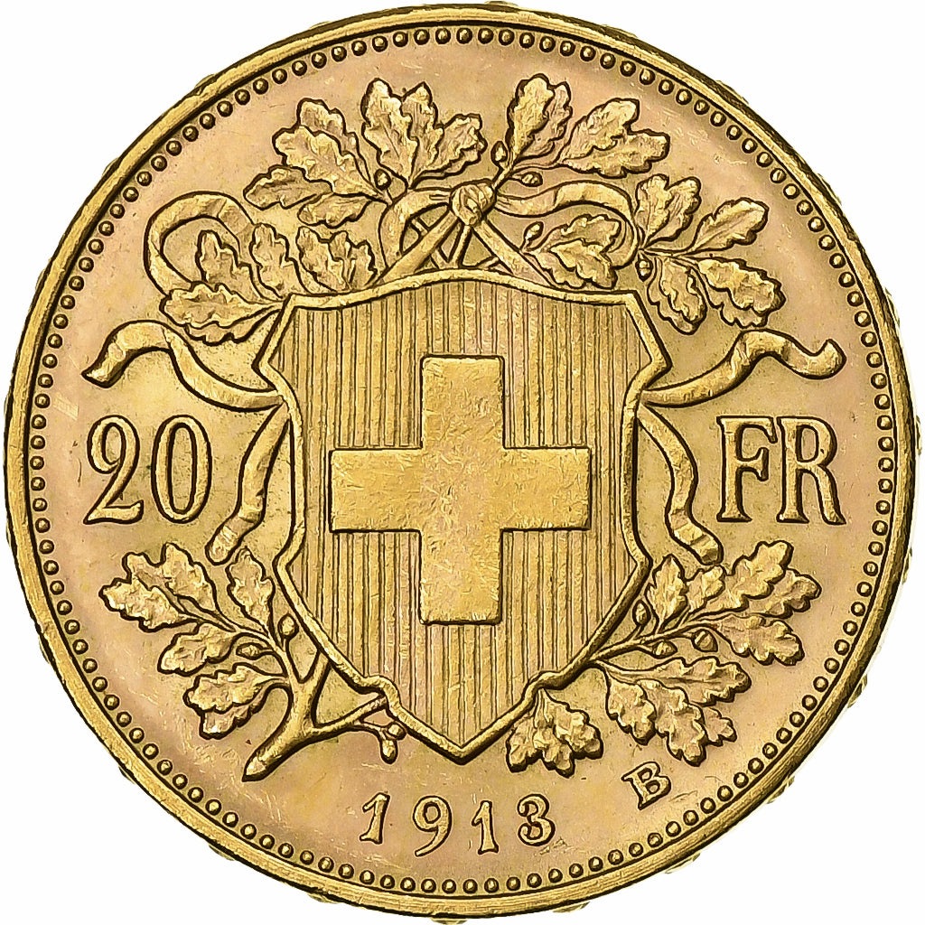 Suiza, 20 Francs, 1913, Bern, Oro, EBC, KM:35.1
